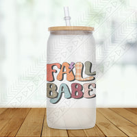 Fall Babe Glass Can