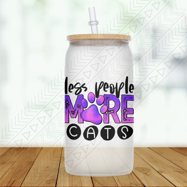 Less People More Cats Glass Can