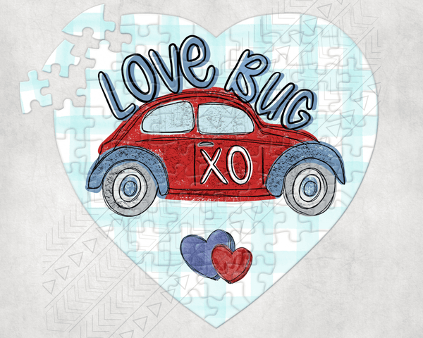 Love Bug Puzzle Blue / Heart Shape