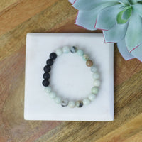 Natural Stone and Lava Bead Stretch Bracelet