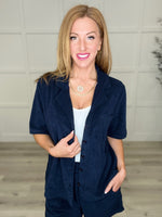 French Terry Button Down Top in Two Colors