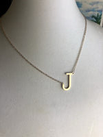 Medium Silver Single Letter Necklace
