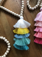The Ella Pendant: The Wooden Bead and Ombre Tassel Necklace
