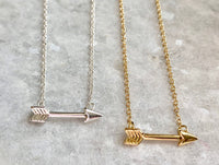 Arrow Necklace: available in silver, gold, and rose gold.