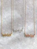 Fancy Leaves Necklace: available in silver, gold, and rose gold.